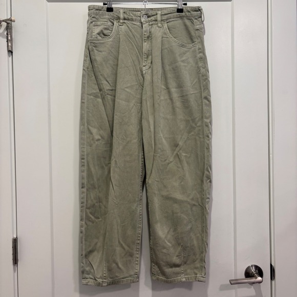 Pilcro and the Letterpress Denim - Pilcro and the Letterpress The Breaker Jeans Sage Green Wide Leg 30